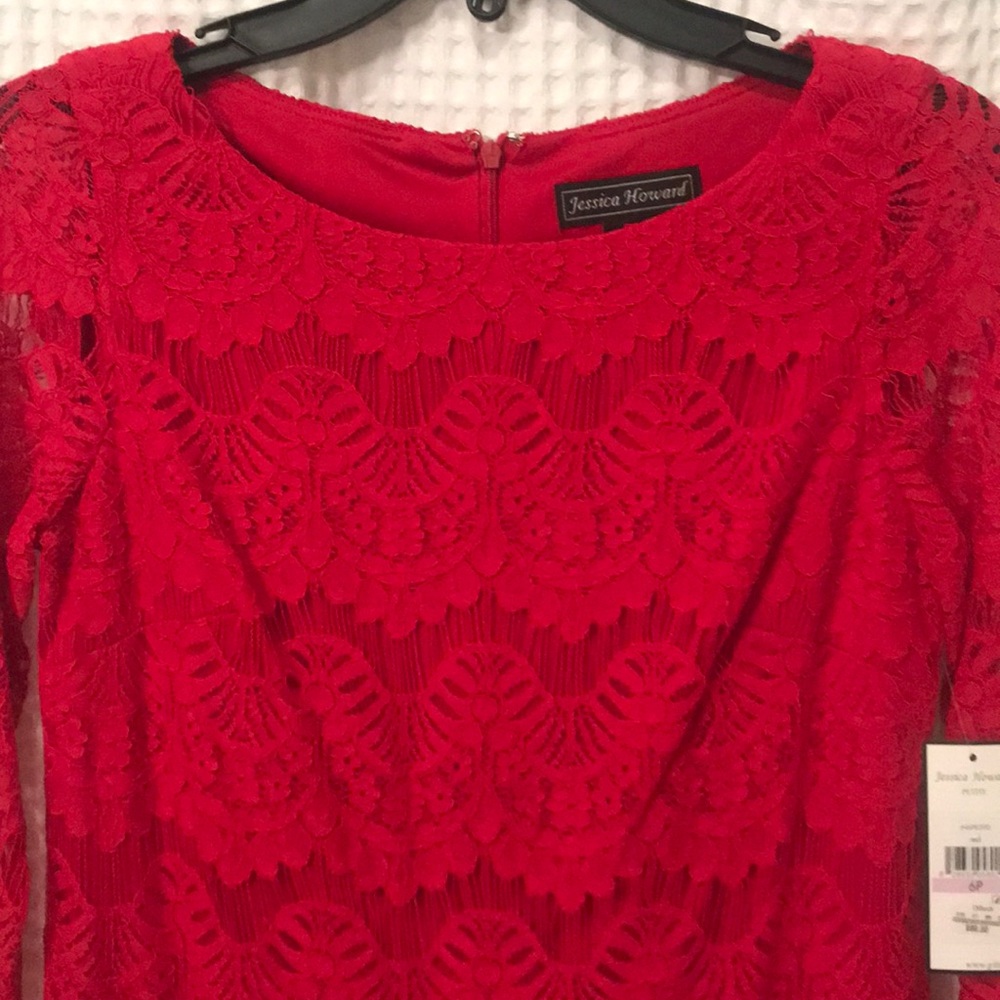 ‼️NWT Jessica Howard Red Lace Dress - Picture 3 of 5